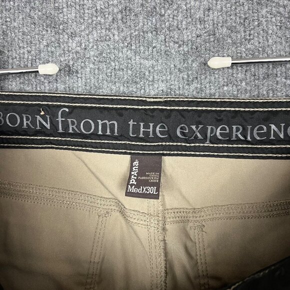 PrAna Cargo Hiking Pants Khaki Men's Med X 30L Born From The Experience Belt - Picture 10 of 10